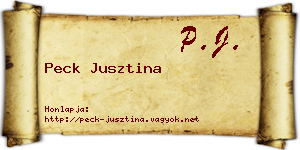 Peck Jusztina névjegykártya